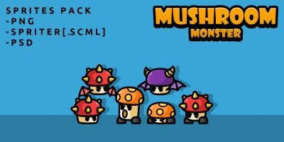 Mushroom Monster Game Sprites