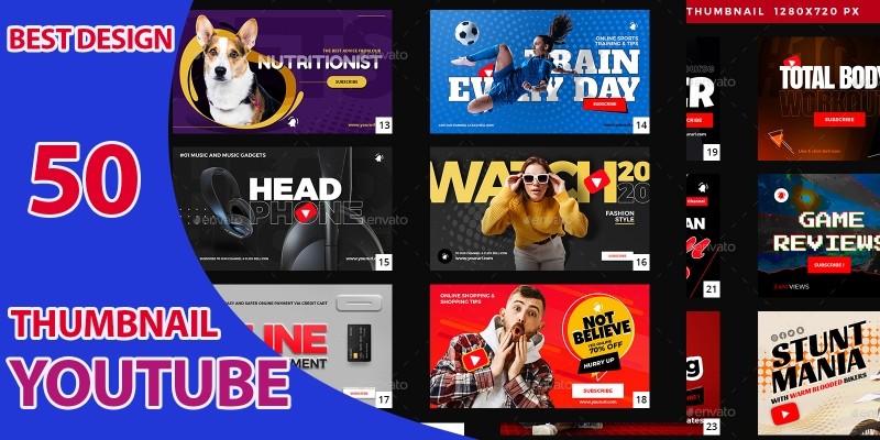 50 Youtube Thumbnail Designs