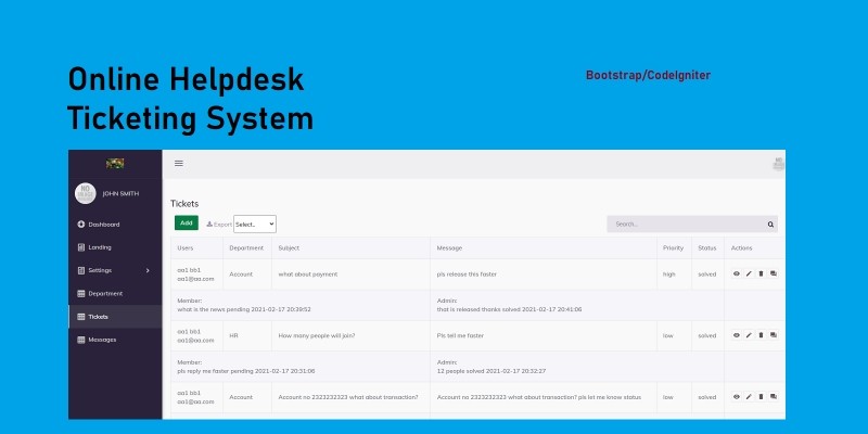 Online Helpdesk Ticketing System