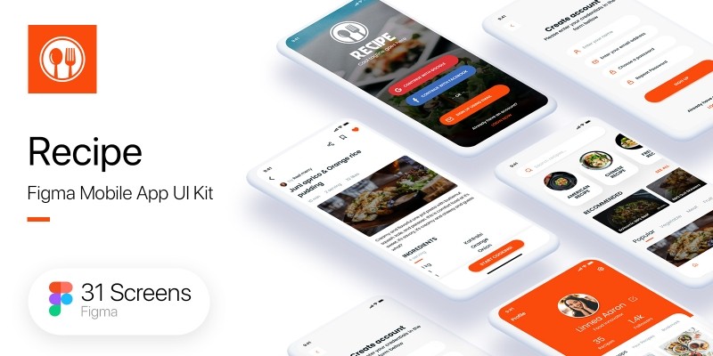 Recipe - Mobile App UI Kit - Figma