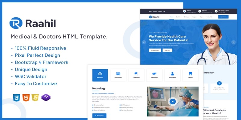 Raahil - Medical And Healthcare HTML Template