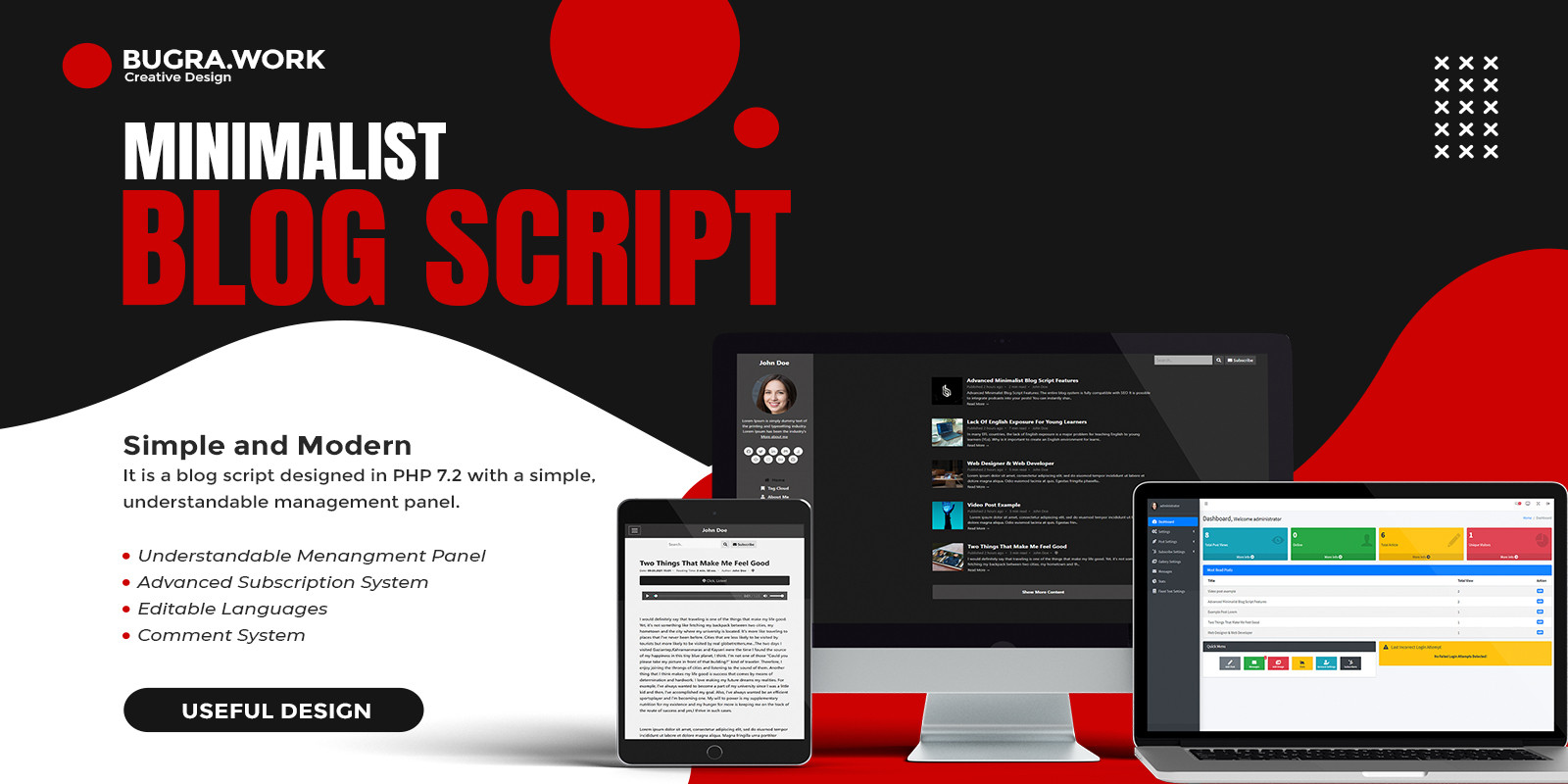 Advanced Minimalist Personal Blog Script by Bugraskl | Codester