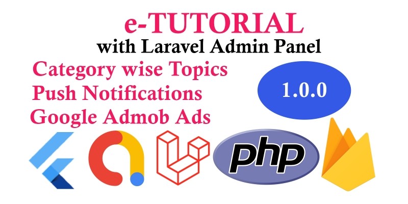 e-Tutorial Full Flutter App with Admin Panel