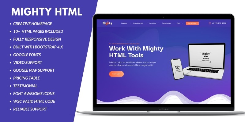 Mighty Business HTML Landing Page