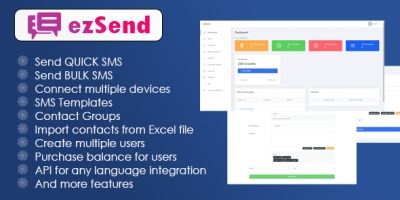 ezSend - Send Bulk SMS PHP Script