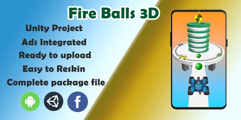 Fire Ball 3d Game - Complete Unity Source Code