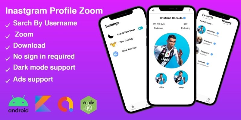Instagram Profile Zoom - Android Studio Project