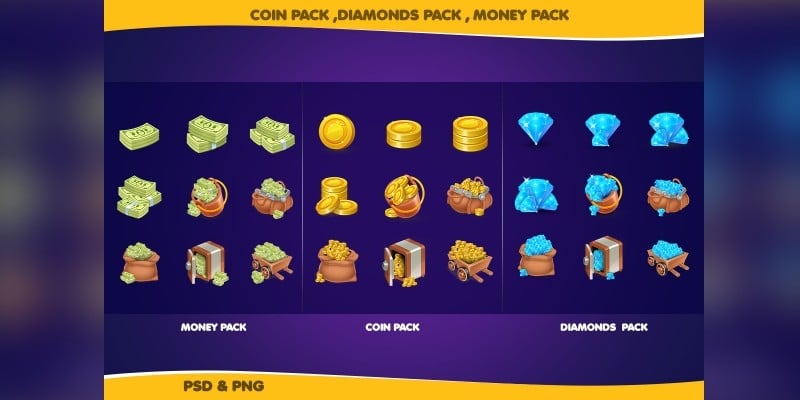 All in One Pack - Coin Gems And Money