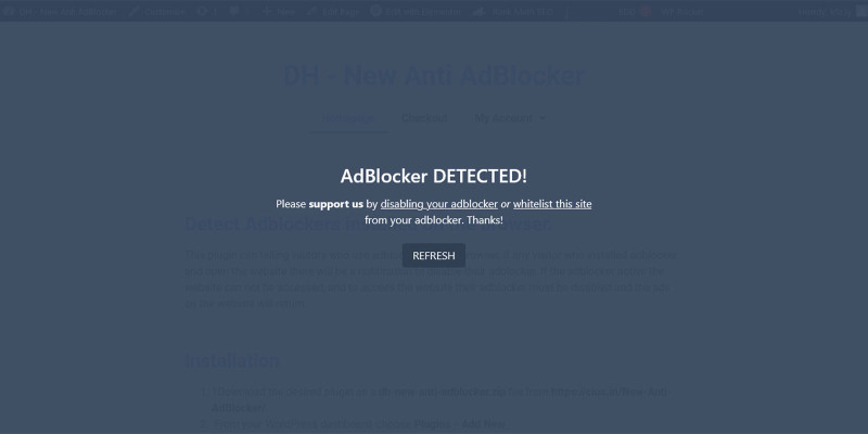 Anti AdBlocker WordPress Plugin