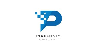 Letter P Pixel Logo