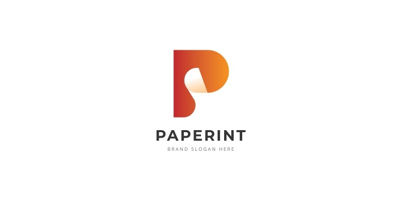 Letter P Paper Print Logo