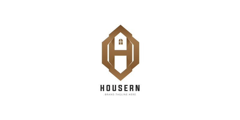 Letter H House Logo