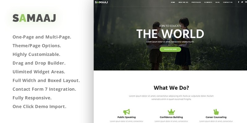 Samaaj - Social Activism WordPress Theme