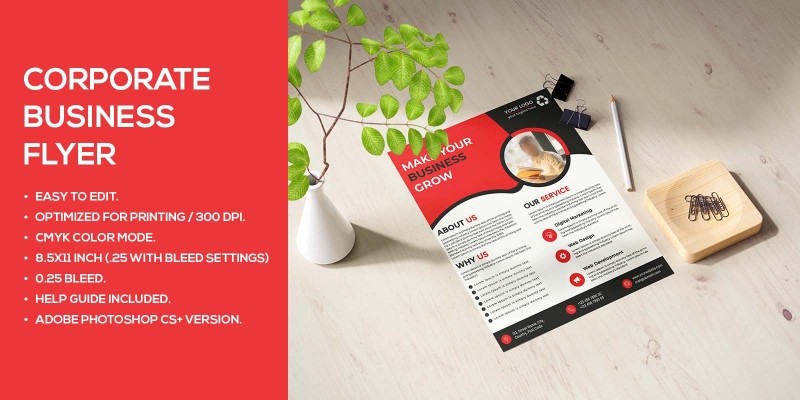 Yellowish Corporate Business Flyer Template