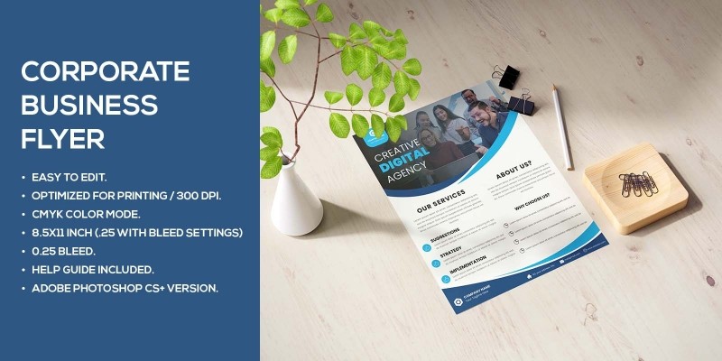 Bluish Creative Corporate Agency Flyer Template