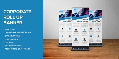 Corporate Roll Up Banner Standee Template Design
