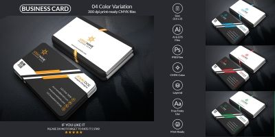 Business Card Template With Vector & PSD Forma