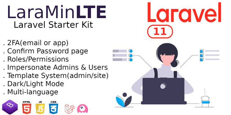 LaraMinLTE - Laravel Starter Kit