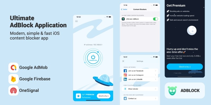 Ultimate AdBlock - iOS App Template