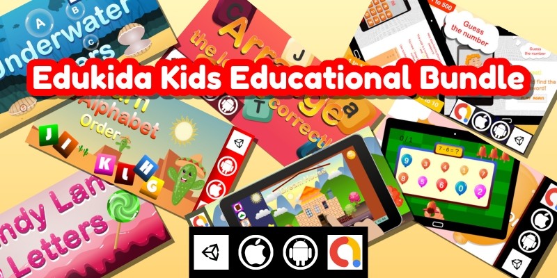 Edukida 7 Unity Kids Educational Games in 1 Bundle