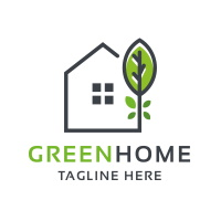 Professional Green Home Logo