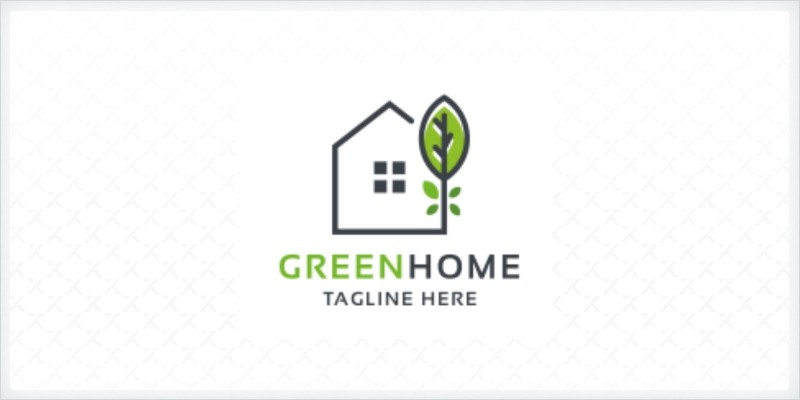 Professional Green Home Logo