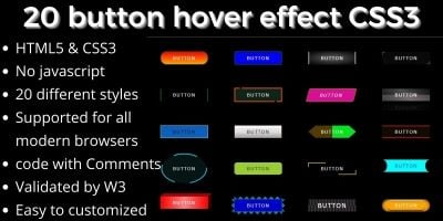 20 Button Hover Effect CSS3