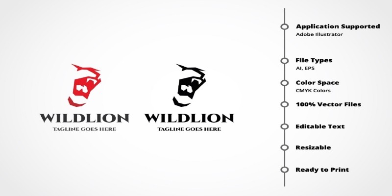 Professional Wild Lion Logo