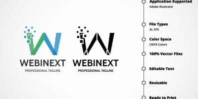 Letter W - Webinext Logo