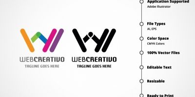 Letter W - Web Creativo Logo