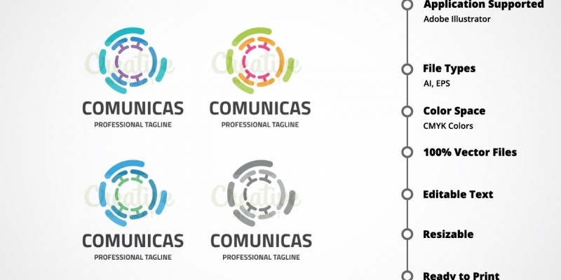 Letter C - Communication Network Logo