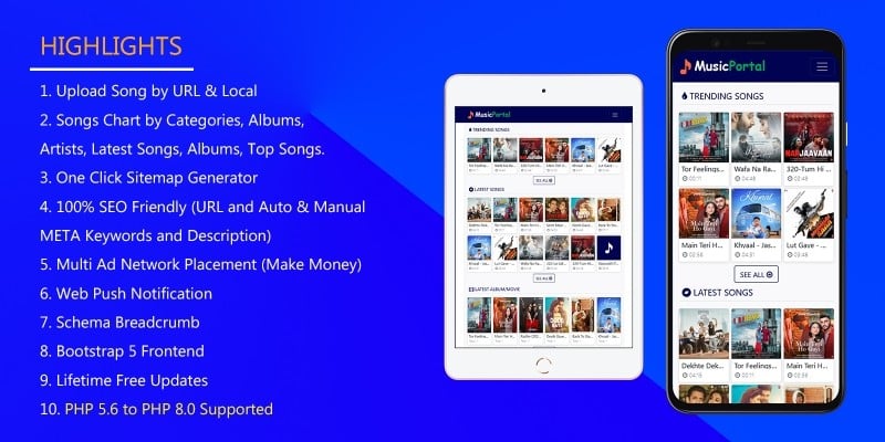 Music PHP Script v1.0 – Songs Portal