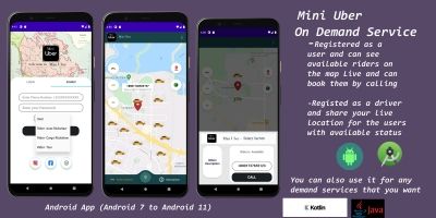 Mini Ubar  - On Demand Service Android App