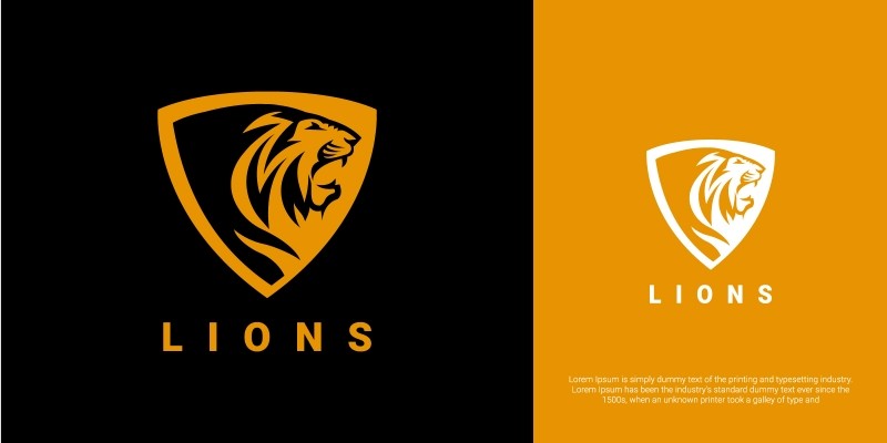 Lion Shield Creative Logo  