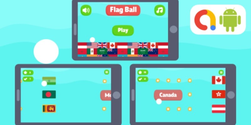 Flag Ball Buildbox Game with AdMob Ads