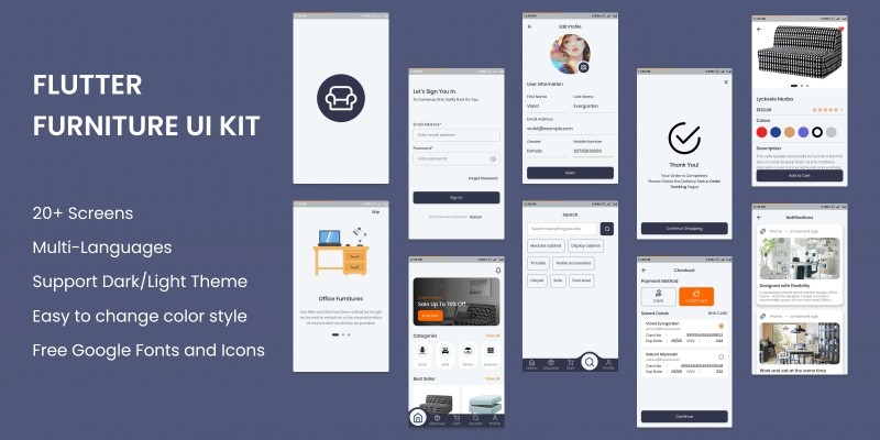 Furney Flutter Furniture App UI Kit