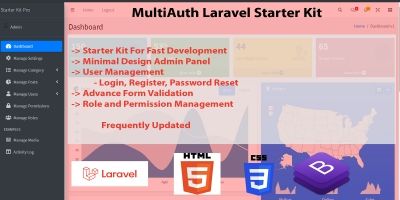 MultiAuth Laravel Starter Kit 