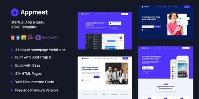 Appmeet – Startup App And SaaS HTML Template