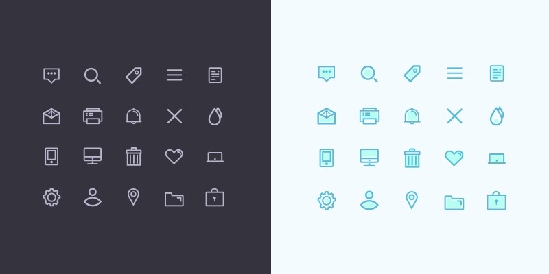 Minimal UI Icon set - 4 versions