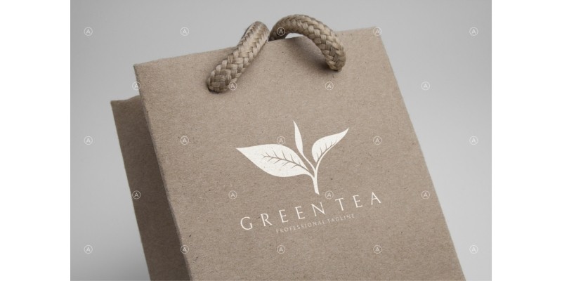 Green Tea Leaves Logo Template 