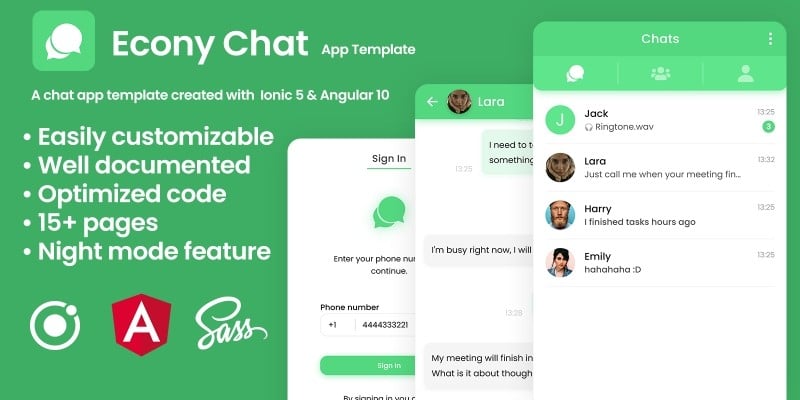 Econy Chat - Chatting App UI Kit - Ionic 5