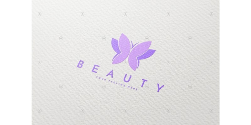Purple Butterfly Logo Template