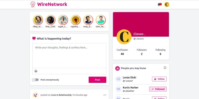 WireNetwork Social Media Networking Platform