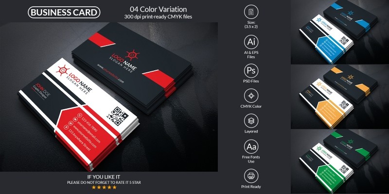 Corporate Business Card With Vector PSD