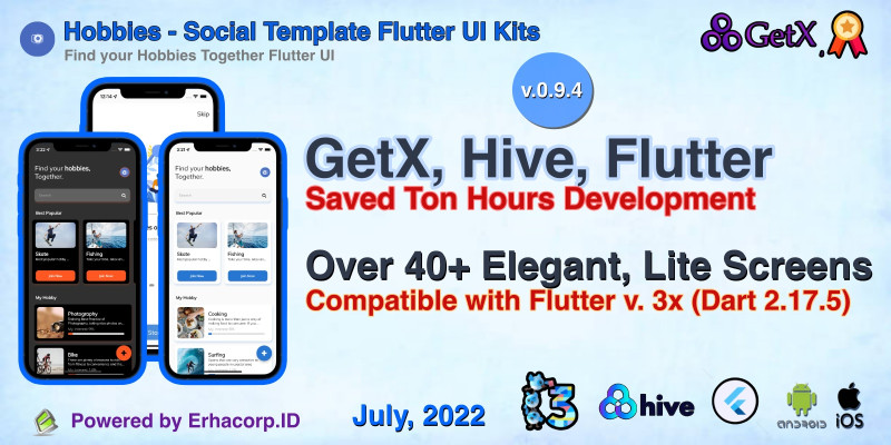 Hobbies - Social Media Flutter UI Kits
