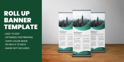 Green Corporate Business Roll Up Banner Template