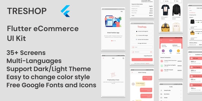 TreShop - Flutter eCommerce UI Kit