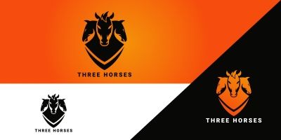 Three Horses Modern Logo