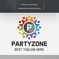 Party Zone - Letter P Logo