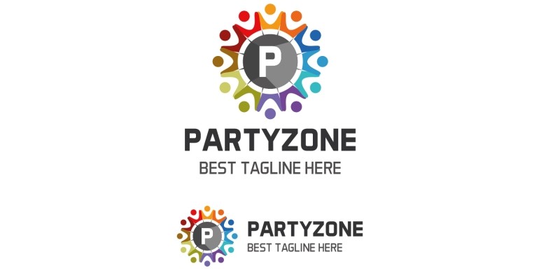 Party Zone - Letter P Logo